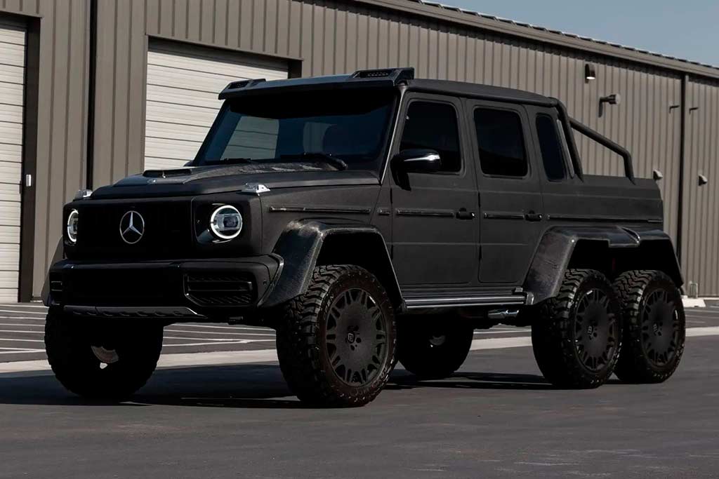 На торги выставлена копия редкого шестиколесного пикапа Mercedes-AMG G63 6×6 На торги выставлена копия редкого шестиколесного пикапа Mercedes-AMG G63 6×6