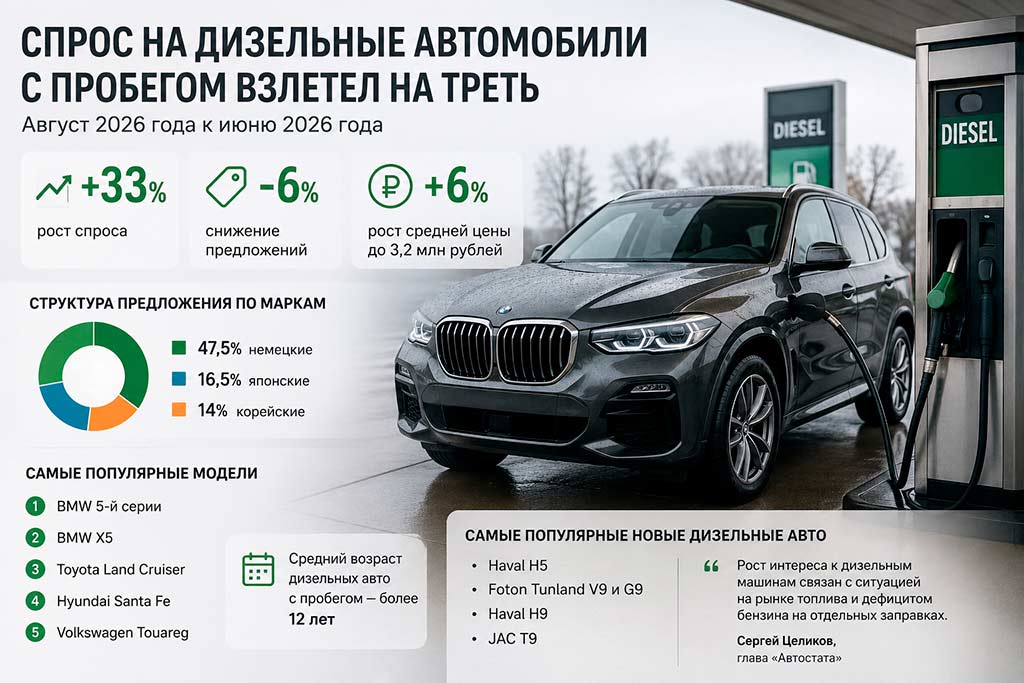 Спрос на дизельные авто в России